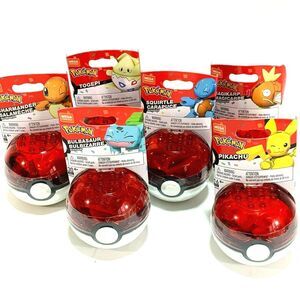 6 Mega Construx Pokemon Figure and Poke Ball Set 25 Anniversary 6 characters